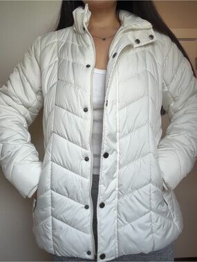 St. John's Bay White Quilted Puffer Jacket